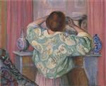 Henri Lebasque  - Bilder Gemälde - Woman doing her hair at the mirror