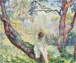Henri Lebasque  - Bilder Gemälde - Woman in a landscape