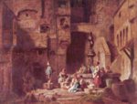 Carl Spitzweg  - Peintures - Blanchisseuses à la fontaine