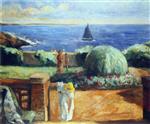 Henri Lebasque  - Bilder Gemälde - Women on the Terrace at Prefailles