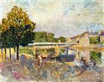 Henri Lebasque  - Bilder Gemälde - Workers on the Banks of the Marne