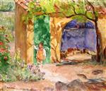 Henri Lebasque  - Bilder Gemälde - Young girl on the veranda at St Tropez