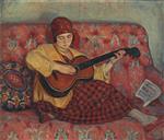 Henri Lebasque  - Bilder Gemälde - Young girl with guitar