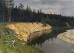 Isaak Iljitsch Lewitan - Bilder Gemälde - A Wooded Riverbank