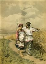 Isaak Iljitsch Lewitan - Bilder Gemälde - After the Haymaking