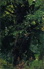 Isaak Iljitsch Lewitan - Bilder Gemälde - An Oak Trunk in Summer