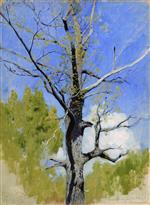 Isaak Iljitsch Lewitan - Bilder Gemälde - An Oak Trunk
