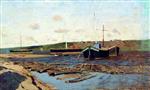 Isaak Iljitsch Lewitan  - Bilder Gemälde - Barges on the Volga