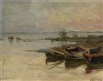 Isaak Iljitsch Lewitan  - Bilder Gemälde - Boats by the Shore