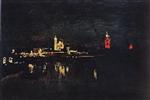 Isaak Iljitsch Lewitan  - Bilder Gemälde - Illumination of the Moscow Kremlin