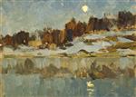 Isaak Iljitsch Lewitan  - Bilder Gemälde - Moonlit Landscape