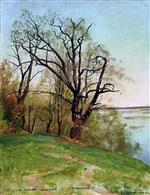 Isaak Iljitsch Lewitan  - Bilder Gemälde - Oak Tree on the River Bank