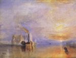 Joseph Mallord William Turner - paintings - The Fighting Temeraire tugged to her last Berth to be broken up