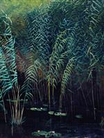 Isaak Iljitsch Lewitan  - Bilder Gemälde - Reeds and Water Lilies