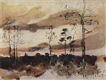Isaak Iljitsch Lewitan  - Bilder Gemälde - Sunset at the Forest Edge