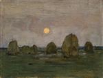 Isaak Iljitsch Lewitan  - Bilder Gemälde - Twilight, Haystacks