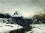 Bild:Winter Landscape with Watermill