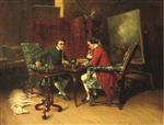 Jean Louis Ernest Meissonier - Bilder Gemälde - A game of chess