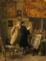 Jean Louis Ernest Meissonier - Bilder Gemälde - An Artist Showing his Work 2