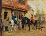 Jean Louis Ernest Meissonier  - Bilder Gemälde - Halt at an Inn