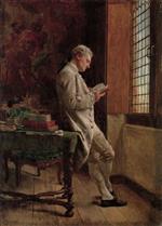 Jean Louis Ernest Meissonier  - Bilder Gemälde - Lesender Mann in weißer Kleidung