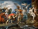 Pierre Mignard - Bilder Gemälde - Der König und die Königin von Äthiopien danken Perseus für die Befreiung ihrer Tochter Andromeda