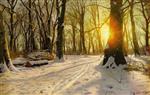 Peder Mønsted - Bilder Gemälde - A Winter Day in Charlottenlund