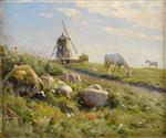 Peder Mønsted - Bilder Gemälde - Grasende Pferde auf Sommerwiese