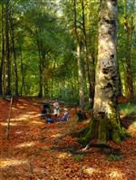 Peder Mønsted  - Bilder Gemälde - In der Waldlichtung