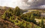 Bild:The Heather Hills by the Lakes near Silkeborg