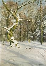 Peder Mønsted  - Bilder Gemälde - Tracks through the Forest