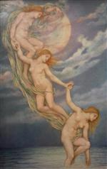 Evelyn De Morgan - Bilder Gemälde - Moonbeams Dipping into the Sea