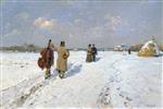 Hugo Mühlig - Bilder Gemälde - Heimkehrende Musikanten im Winter