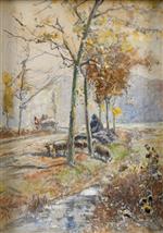 Hugo Mühlig - Bilder Gemälde - Herbstliche Allee