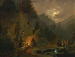 Hugo Mühlig  - Bilder Gemälde - Night Fishing