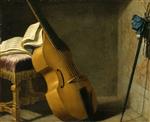 Jean Baptiste Oudry - Bilder Gemälde - Bass Viol, Score Sheet, and a Sword