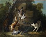 Jean Baptiste Oudry - Bilder Gemälde - Dog Guarding Dead Game
