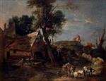 Jean Baptiste Oudry - Bilder Gemälde - Landscape with Watermill