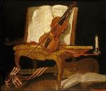 Jean Baptiste Oudry  - Bilder Gemälde - Still Life with a Violin