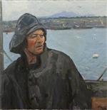John Lavery - Bilder Gemälde - A Deck Hand, North Sea Patrol
