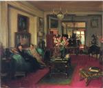 John Lavery - Bilder Gemälde - A Salon, Lady Cunard and John Moore