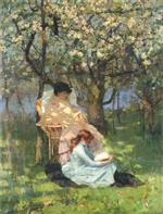 John Lavery  - Bilder Gemälde - Convalescence in the Apple Orchard