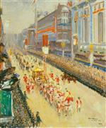 John Lavery  - Bilder Gemälde - Coronation Procession, Piccadilly, 12 May 1937