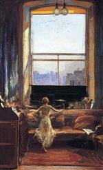 John Lavery  - Bilder Gemälde - Daylight Raid from My Studio Window
