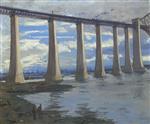John Lavery  - Bilder Gemälde - Forth Bridge with the Grand Fleet in the Distance