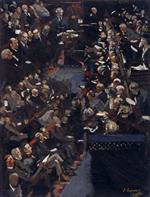 John Lavery  - Bilder Gemälde - James Ramsay Macdonald addressing the House of Commons 