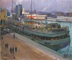 John Lavery  - Bilder Gemälde - Naval Ratings Embarking, Southampton