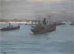 John Lavery  - Bilder Gemälde - Norwegian Cargo Boats