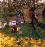 John Lavery  - Bilder Gemälde - On the Loing