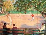 John Lavery  - Bilder Gemälde - Tennis at Cannes, Tennis Hotel Beau-Site, Cannes